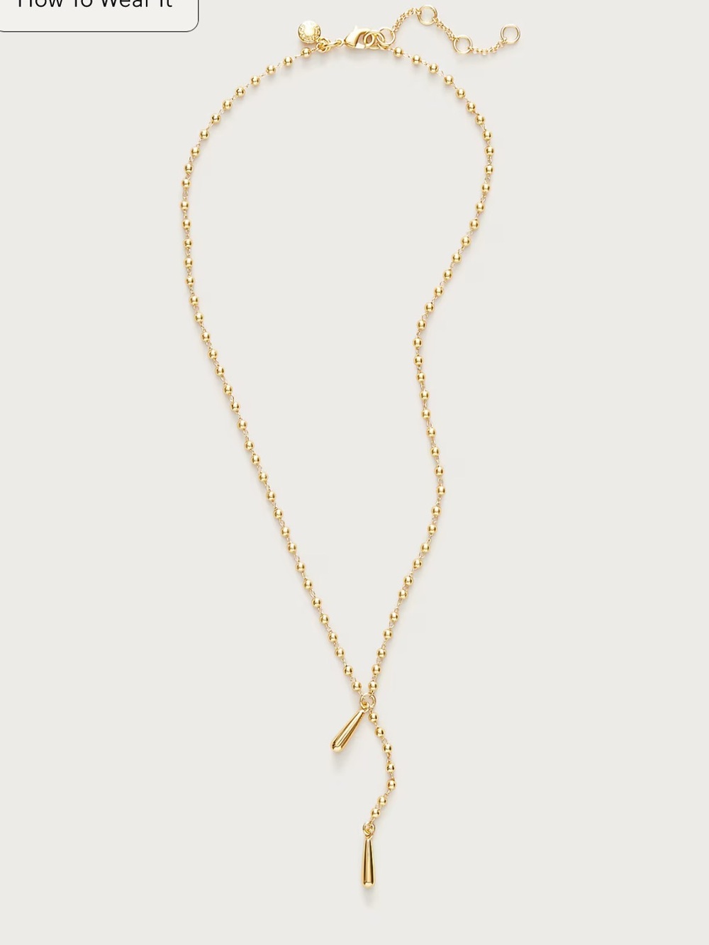 J Crew Metal Beaded Lariat Necklace